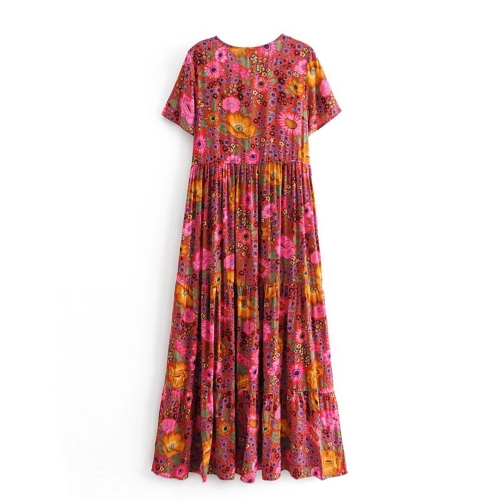 TheBoldBohemian Floral Maxi Dress - Pink and Red - Picture 4 of 7